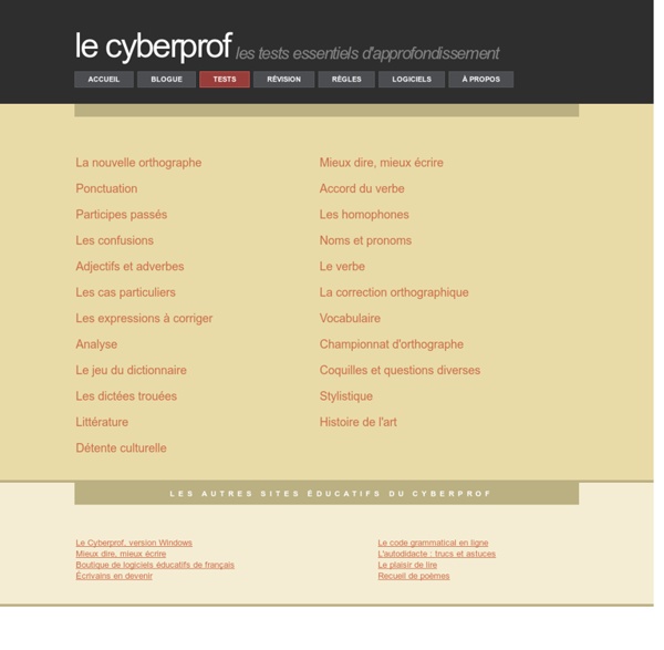 Le Cyberprof : les tests essentiels pour réviser son français