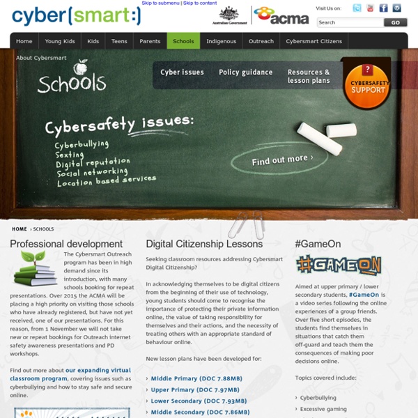 Cybersafety educational resources for teachers and schools