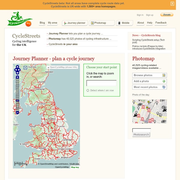 CycleStreets: UK-wide Cycle Journey Planner and Photomap