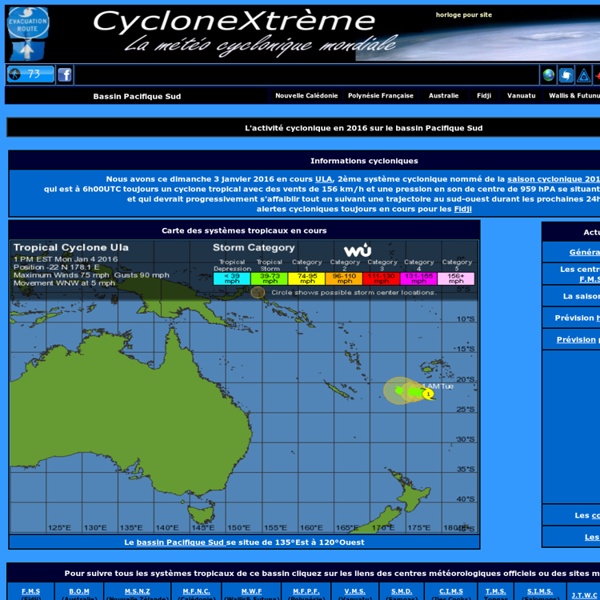 CycloneXtrème - Météo Cyclone Pacifique Sud - Calédonie & Polynésie