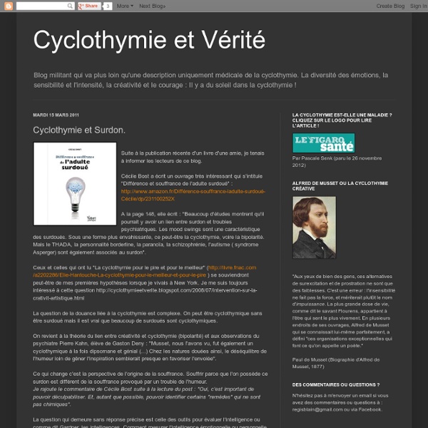 Cyclothymie et Surdon.