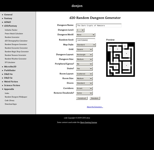 d20 Random Dungeon Generator