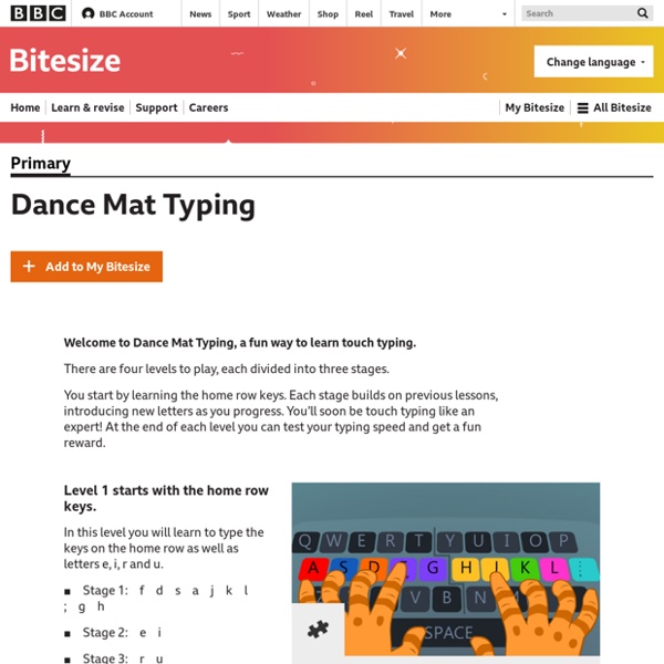 Dance Mat Typing BBC Bitesize Pearltrees