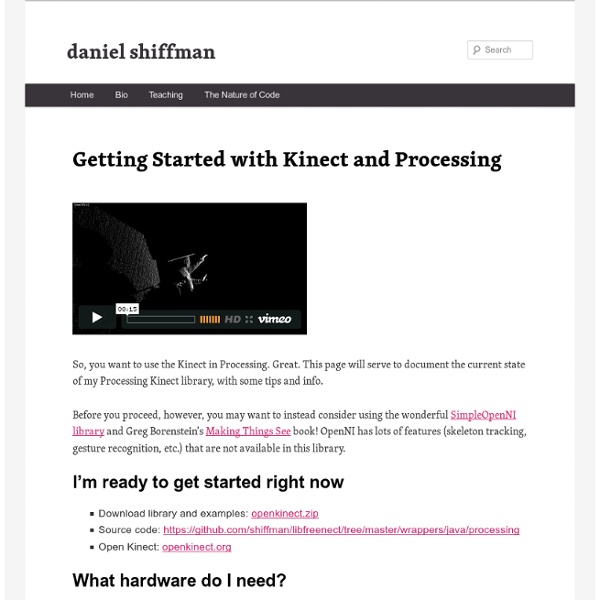 Getting Started with Kinect and Processing
