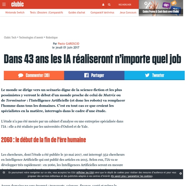 Dans 43 ans les IA réaliseront n’importe quel job