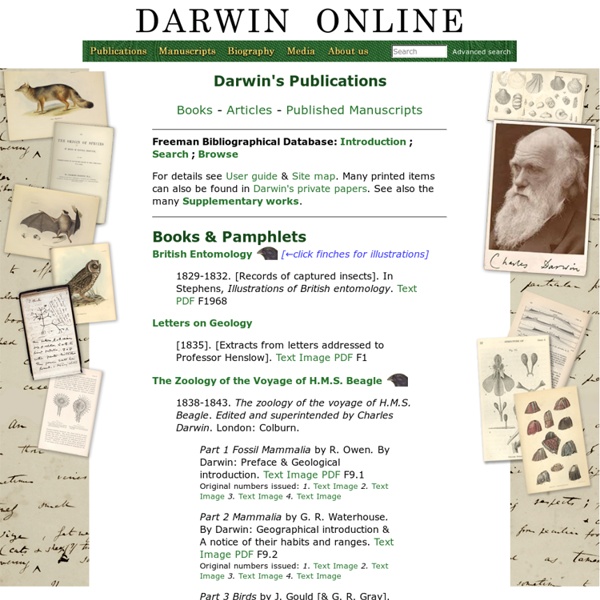 Darwin Online: Darwin's Publications