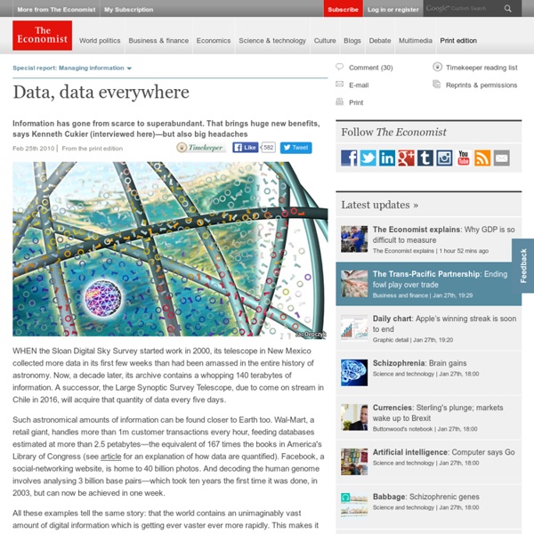 A special report on managing information: Data, data everywhere