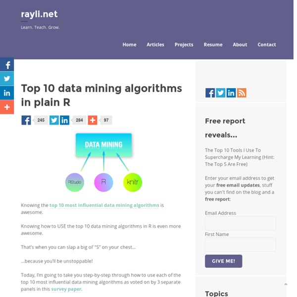 Top 10 data mining algorithms in plain R
