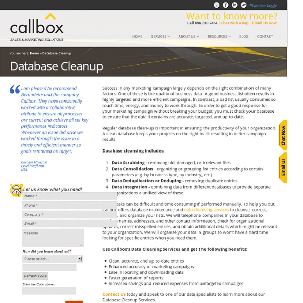 Database Cleanup