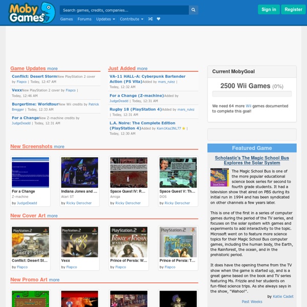 The Authoritative Video Game Database - Reviews and Information - MobyGames