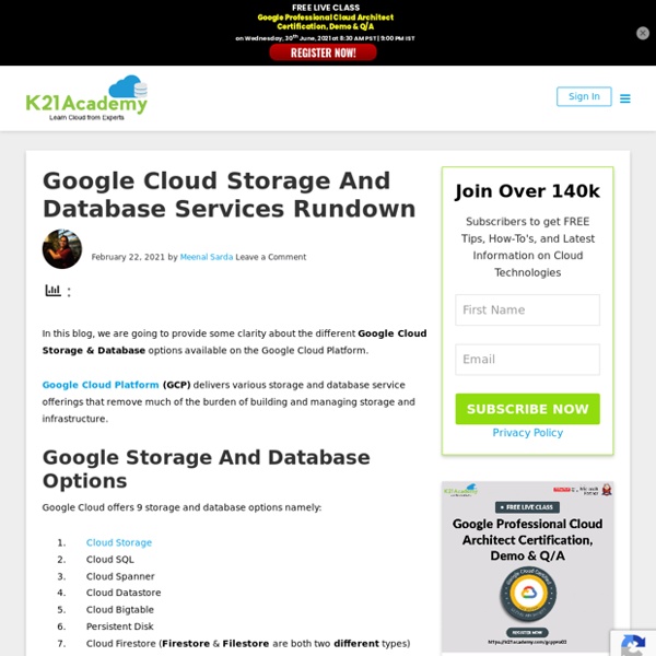 Google Cloud Storage And Database Services: Beginners Guide