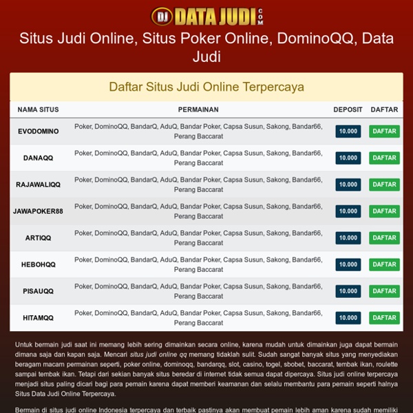 DataJudi – Situs Judi Online, Poker Online, DominoQQ Terpercaya