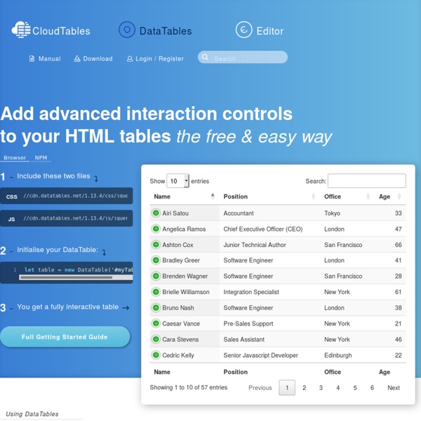Table plug-in for jQuery