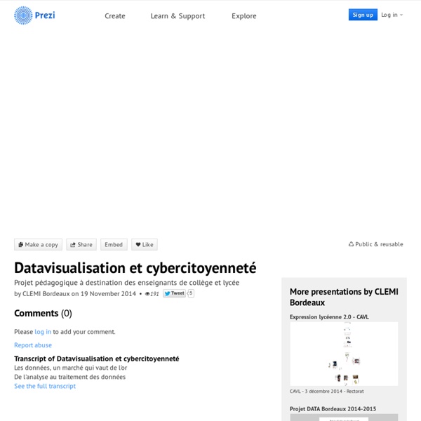 Datavisualisation et cybercitoyenneté by CLEMI Bordeaux on Prezi