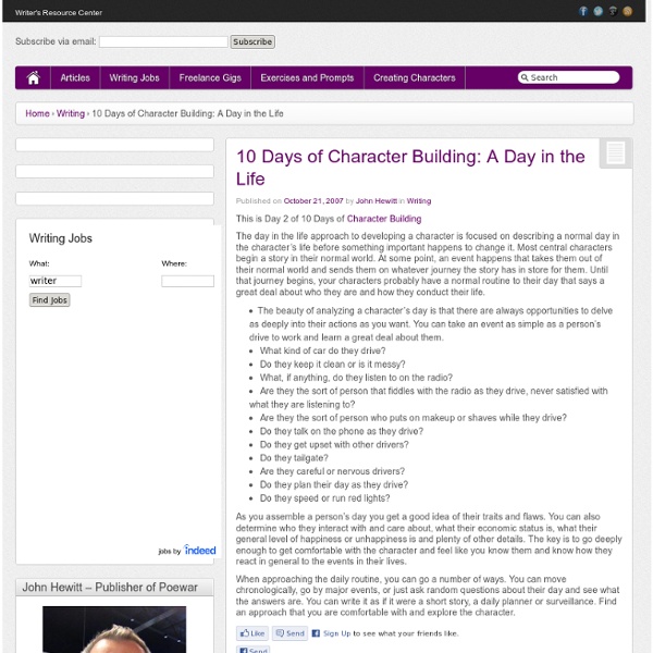 10 Days of Character Building: A Day in the Life