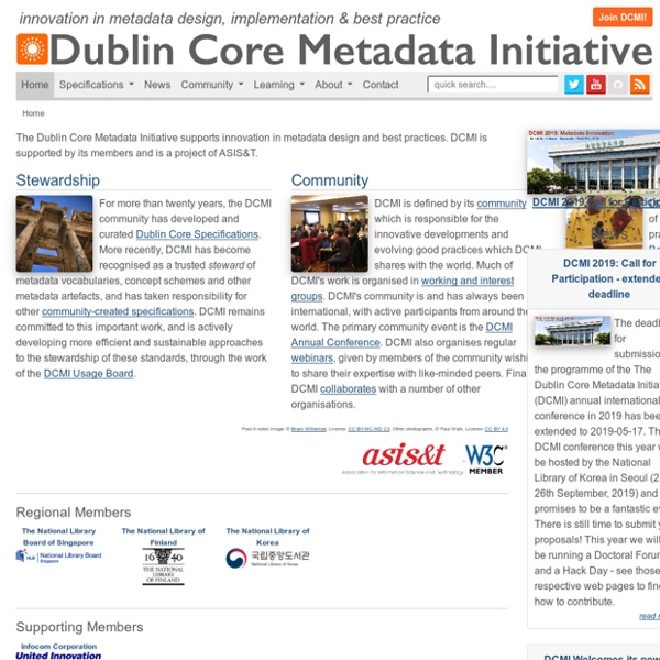 DCMI Home: Dublin Core® Metadata Initiative (DCMI)