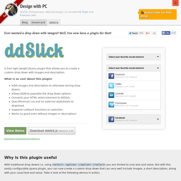 DdSlick - a jQuery plugin for custom drop down with images