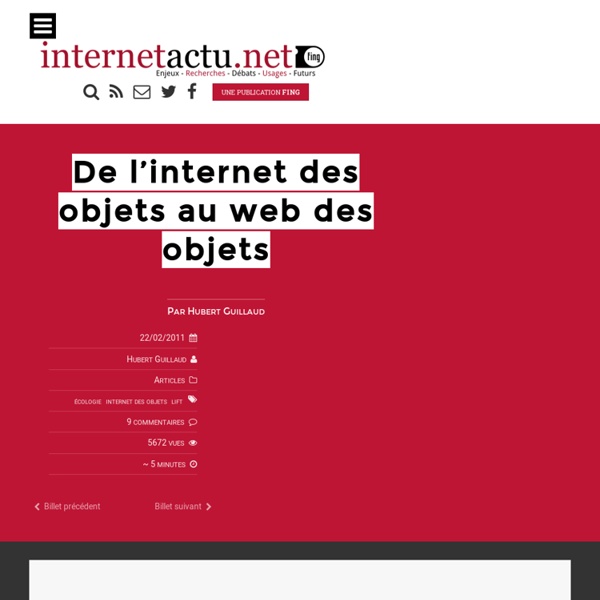 De l’internet des objets au web des objets