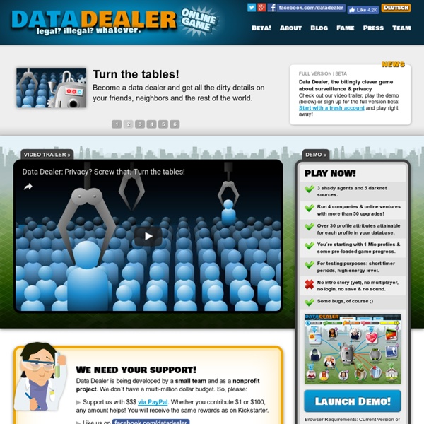Data dealer : le jeu sérieux pour mieux contrôler ses données personnelles sur internet