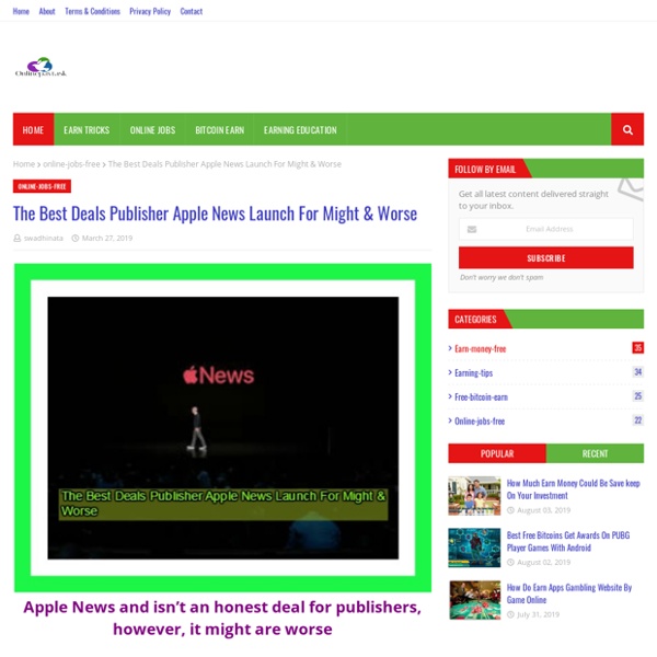 The Best Deals Publisher Apple News Launch For Might & Worse