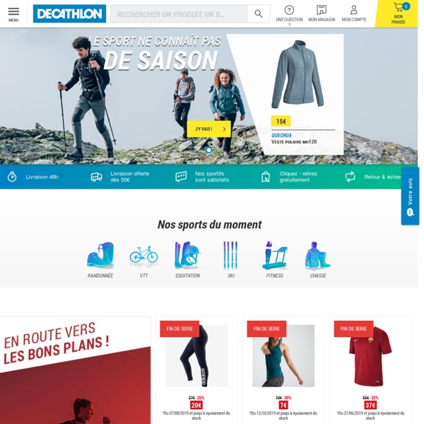 Soldes Decathlon : vente d'articles, vêtements et chaussures de sport. Vente en ligne et Magasin de sport decathlon.fr