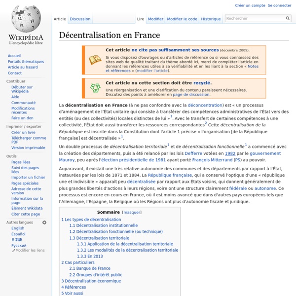 Décentralisation en France