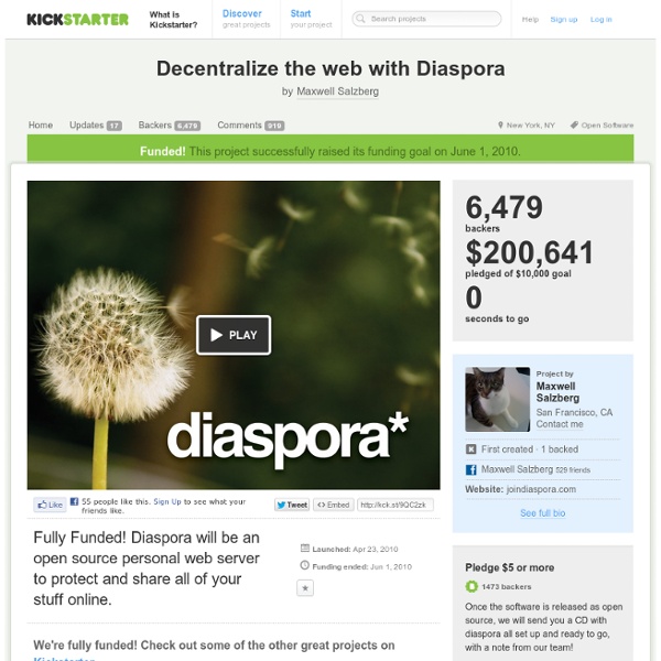 Decentralize the web with Diaspora