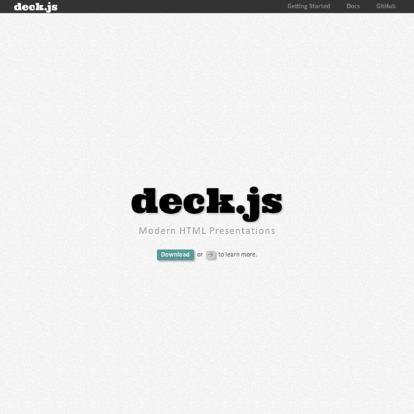 Deck.js » Modern HTML Presentations