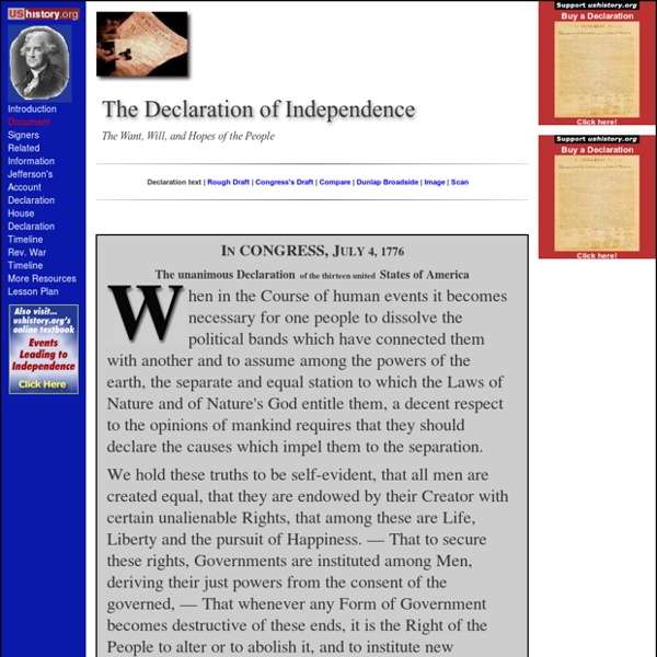 The Declaration of Independence: Full text