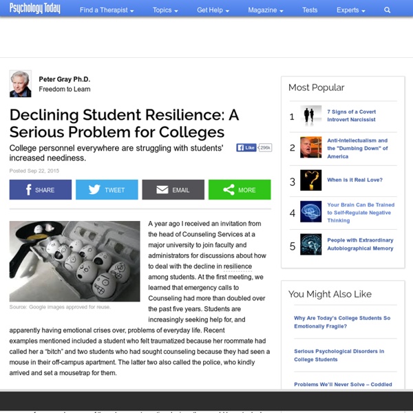 Declining Student Resilience: A Serious Problem for Colleges