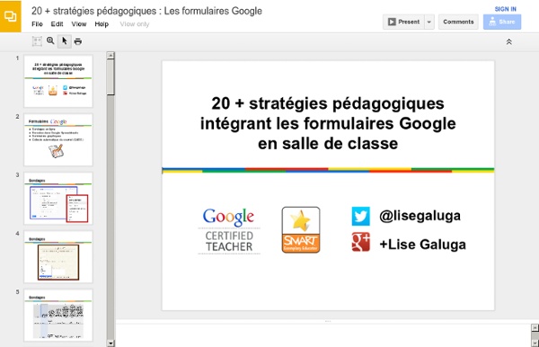 20 + stratégies pédagogiques : Les formulaires Google