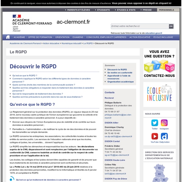 Découvrir le RGPD