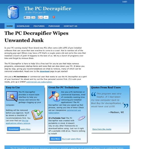 The PC Decrapifier