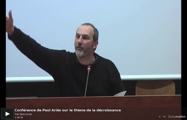 Conférence de Paul Ariès sur le thème de la décroissance - une vidéo Actu et Politique