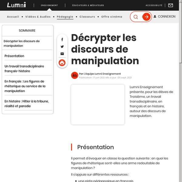 Décrypter les discours de manipulation