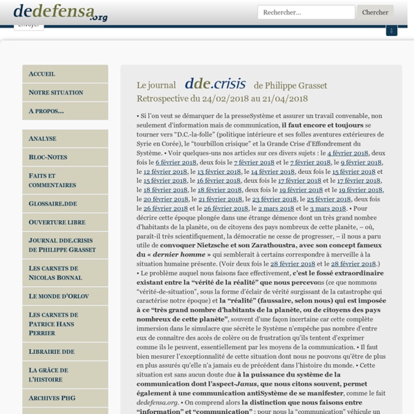 Dedefensa.org : Accueil