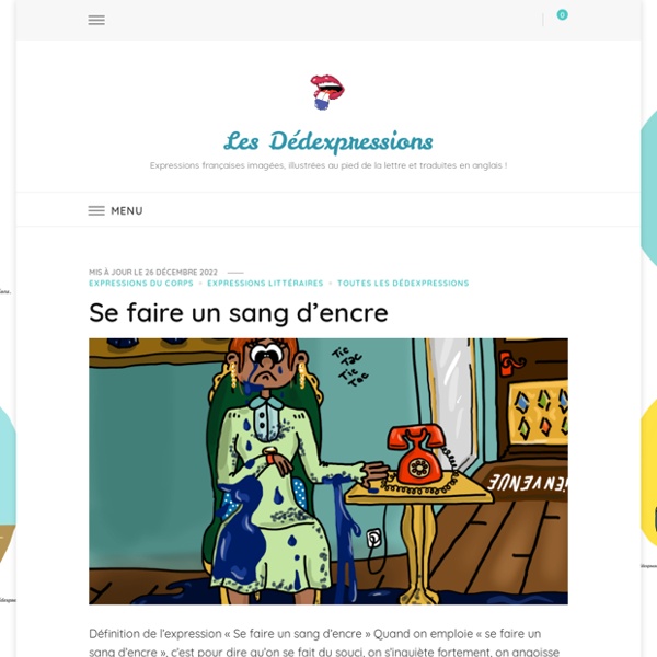 Expressions françaises illustrées avec humour et classées par catégories pour apprendre en s'amusant !