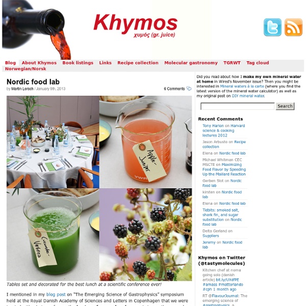 Khymos » - dedicated to molecular gastronomy