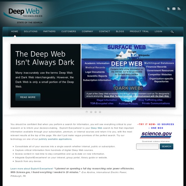 Deep Web Technologies. State of the Search.