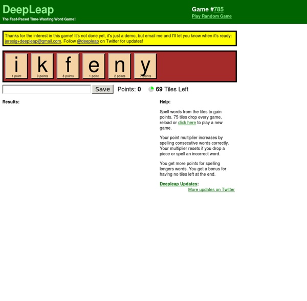 DeepLeap: The Fast-Paced Time-Wasting Word Game!