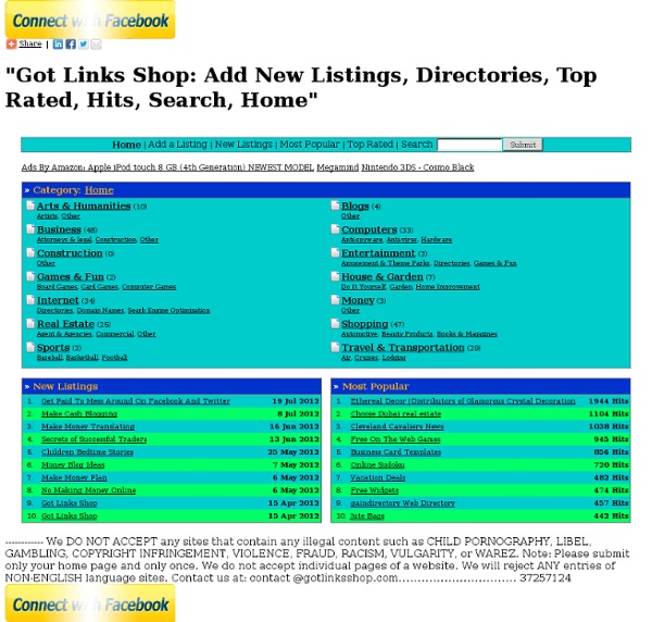 "Got Links Shop: General Directory, Free And Paid Listings"