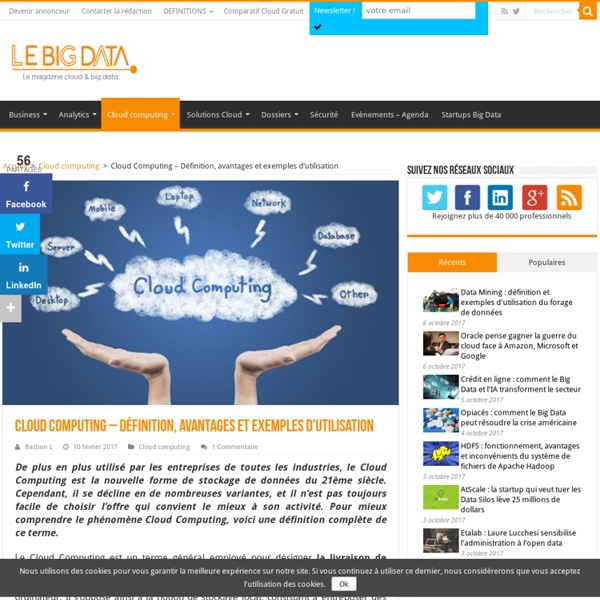 Cloud Computing - Définition, avantages et exemples d'utilisation