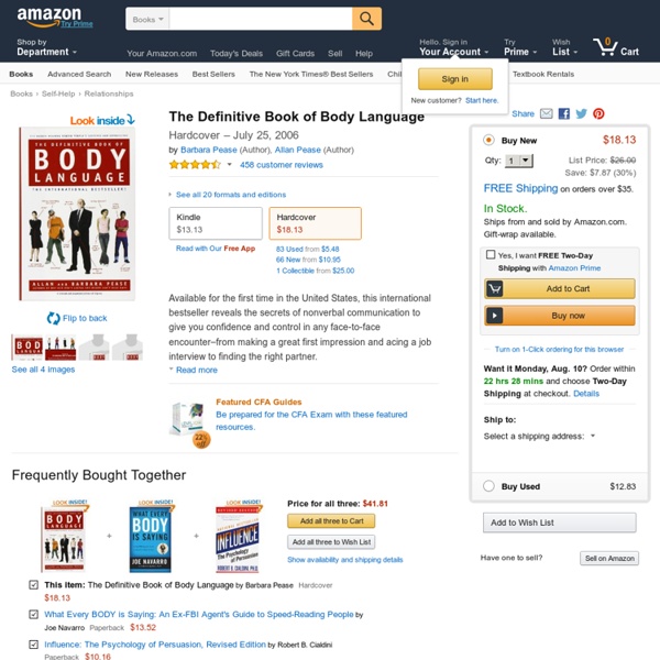 The Definitive Book of Body Language: Barbara Pease, Allan Pease: 9780553804720: Amazon.com