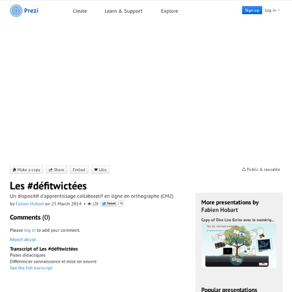 Les #défitwictées by Fabien Hobart on Prezi