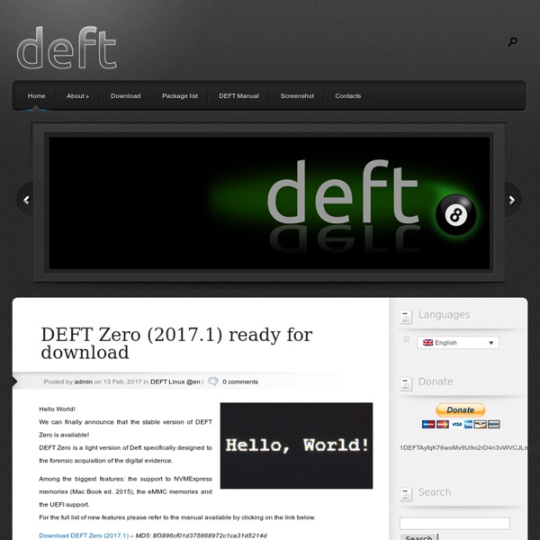 DEFT Linux - Computer Forensics live CD