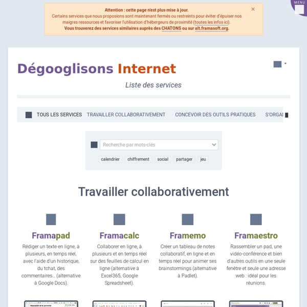Dégooglisons Internet - Liste des services