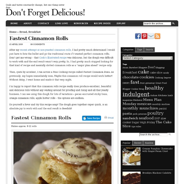 Don't Forget Delicious! » Blog Archive » Fastest Cinnamon Rolls