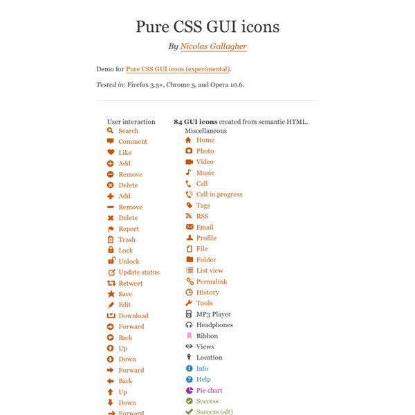 Demo: Pure CSS GUI icons (experimental)
