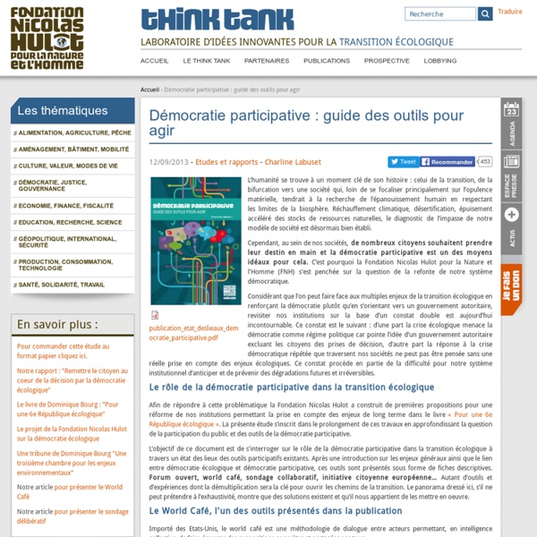 Démocratie participative : guide des outils pour agir