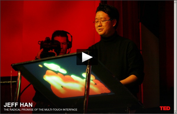 Jeff Han demos his breakthrough touchscreen